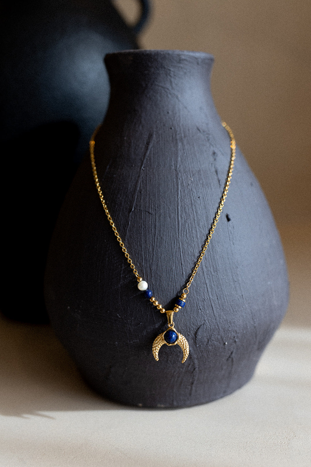 Lapis Moon Necklace