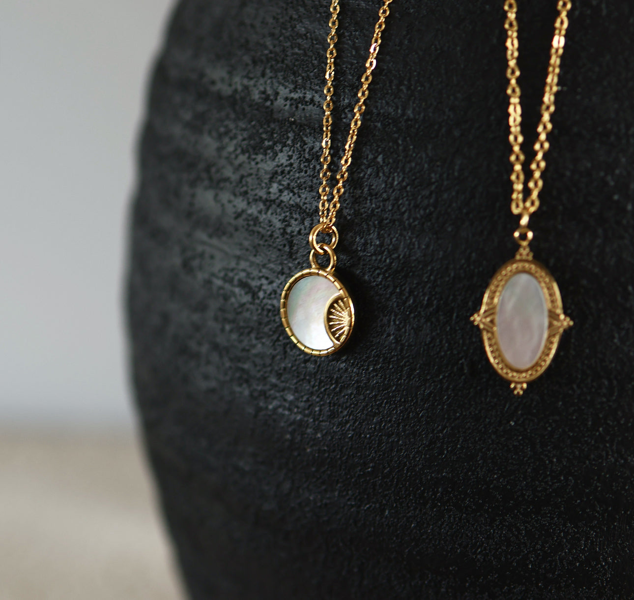 Shell Moon Sun Necklace