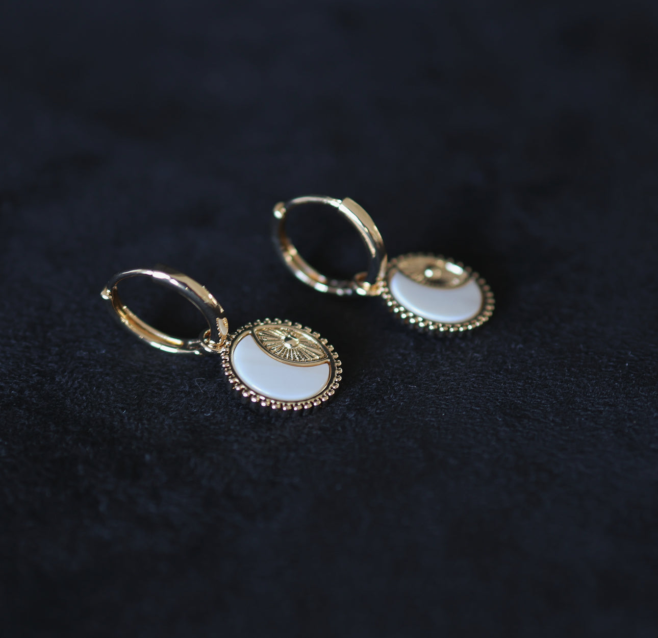 Shell Moon Sun Earrings
