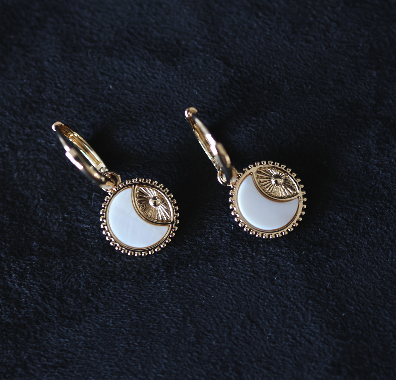 Shell Moon Sun Earrings