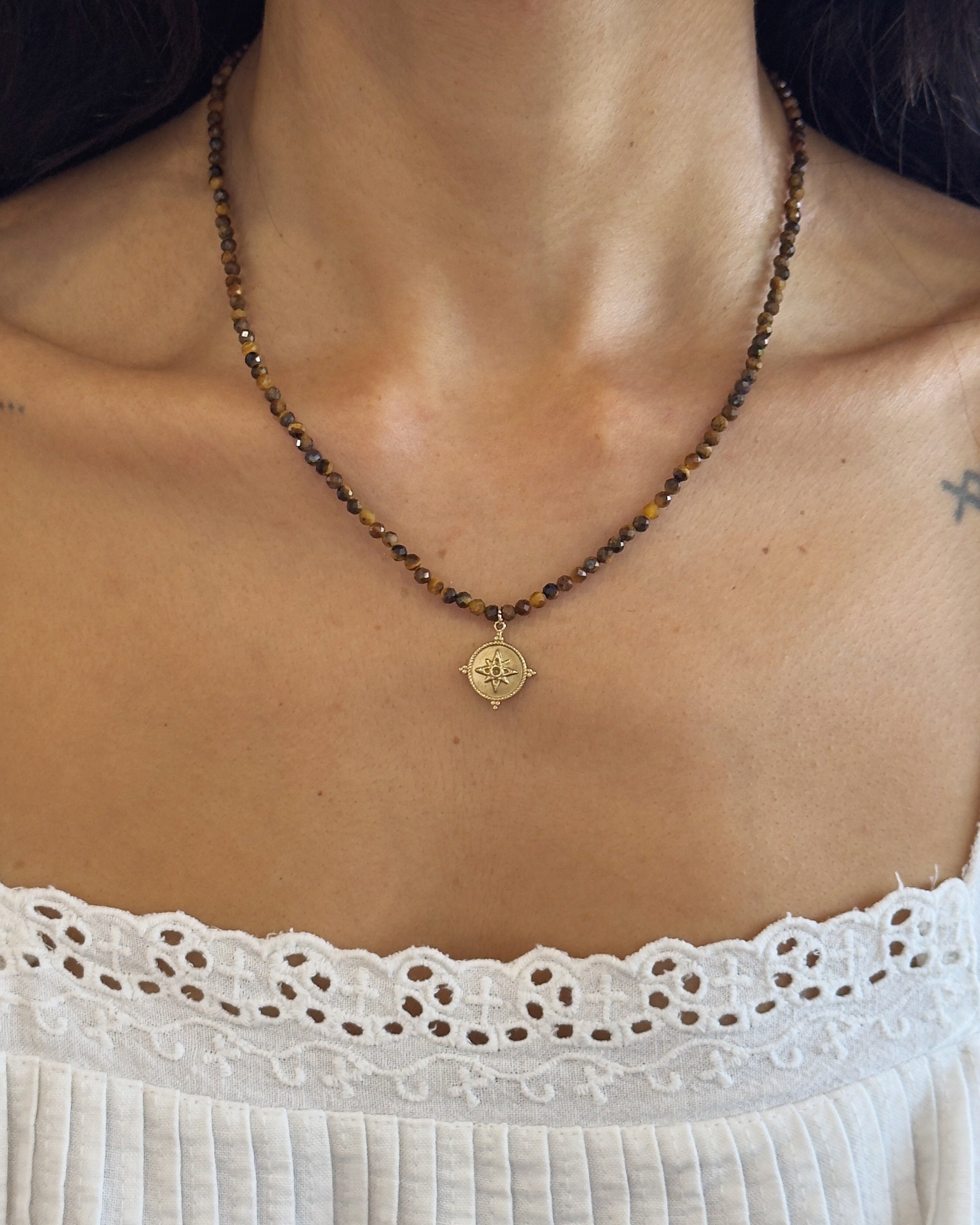 Tiger’s Eye Natural Stone Necklace