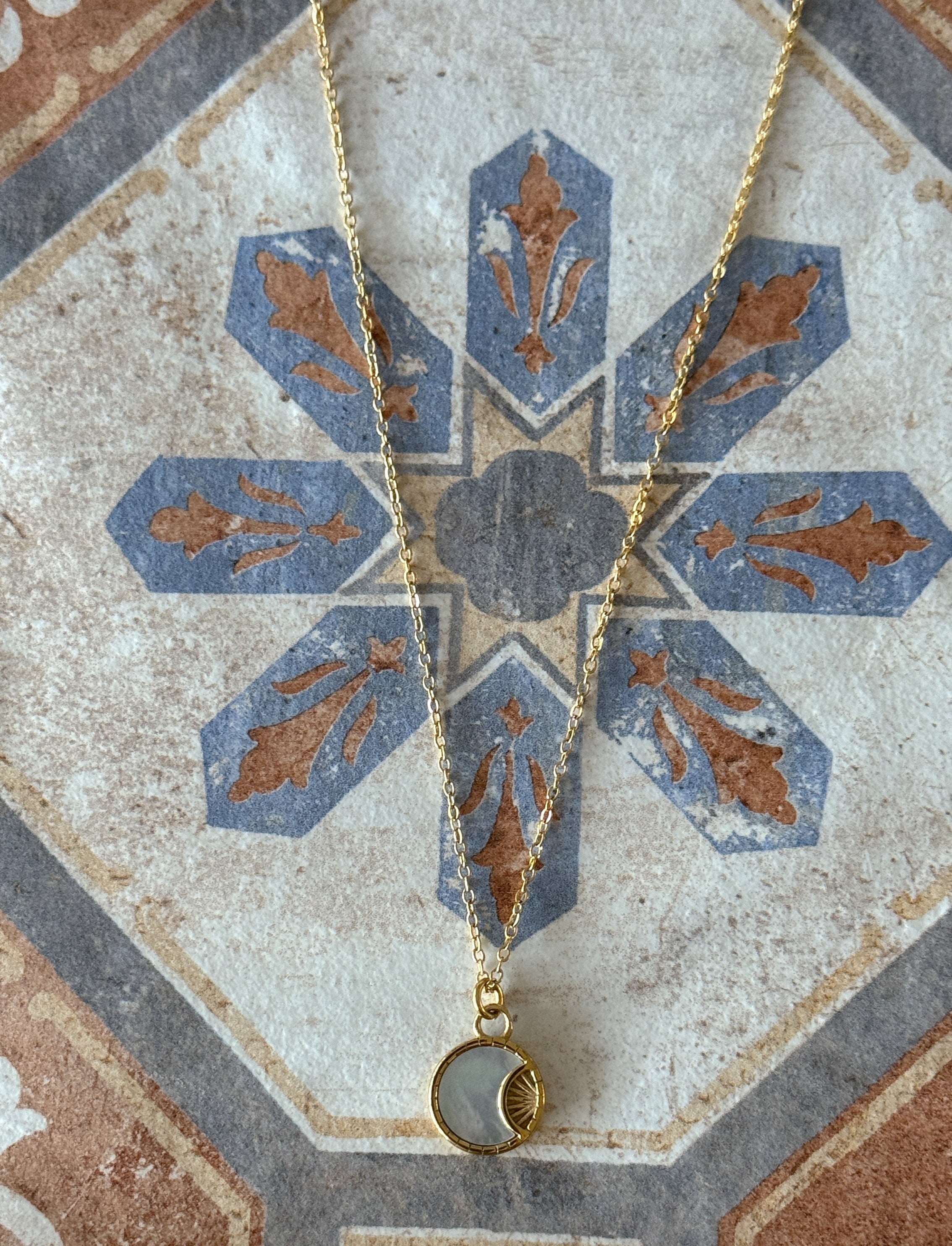 Shell Moon Sun Necklace