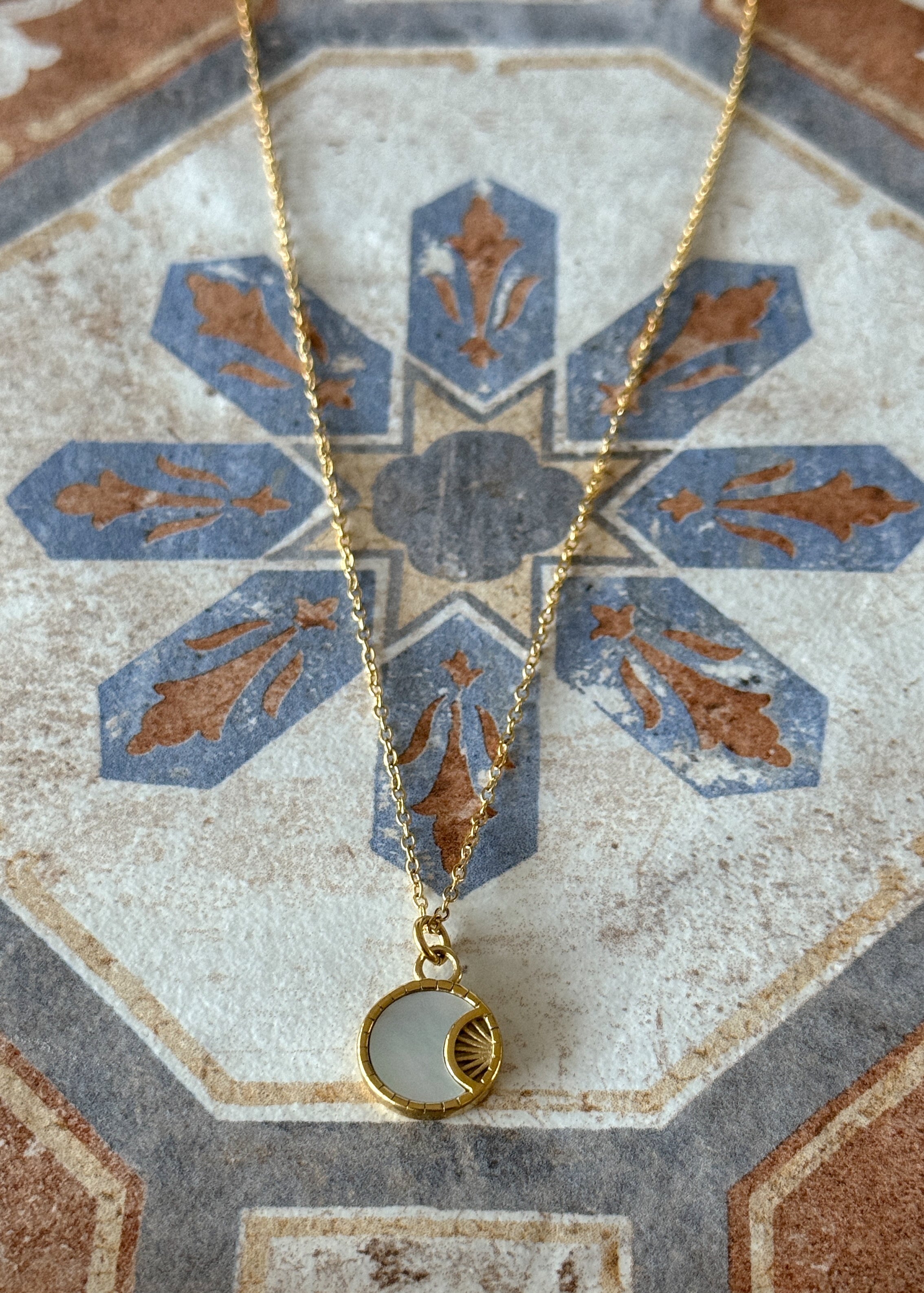 Shell Moon Sun Necklace