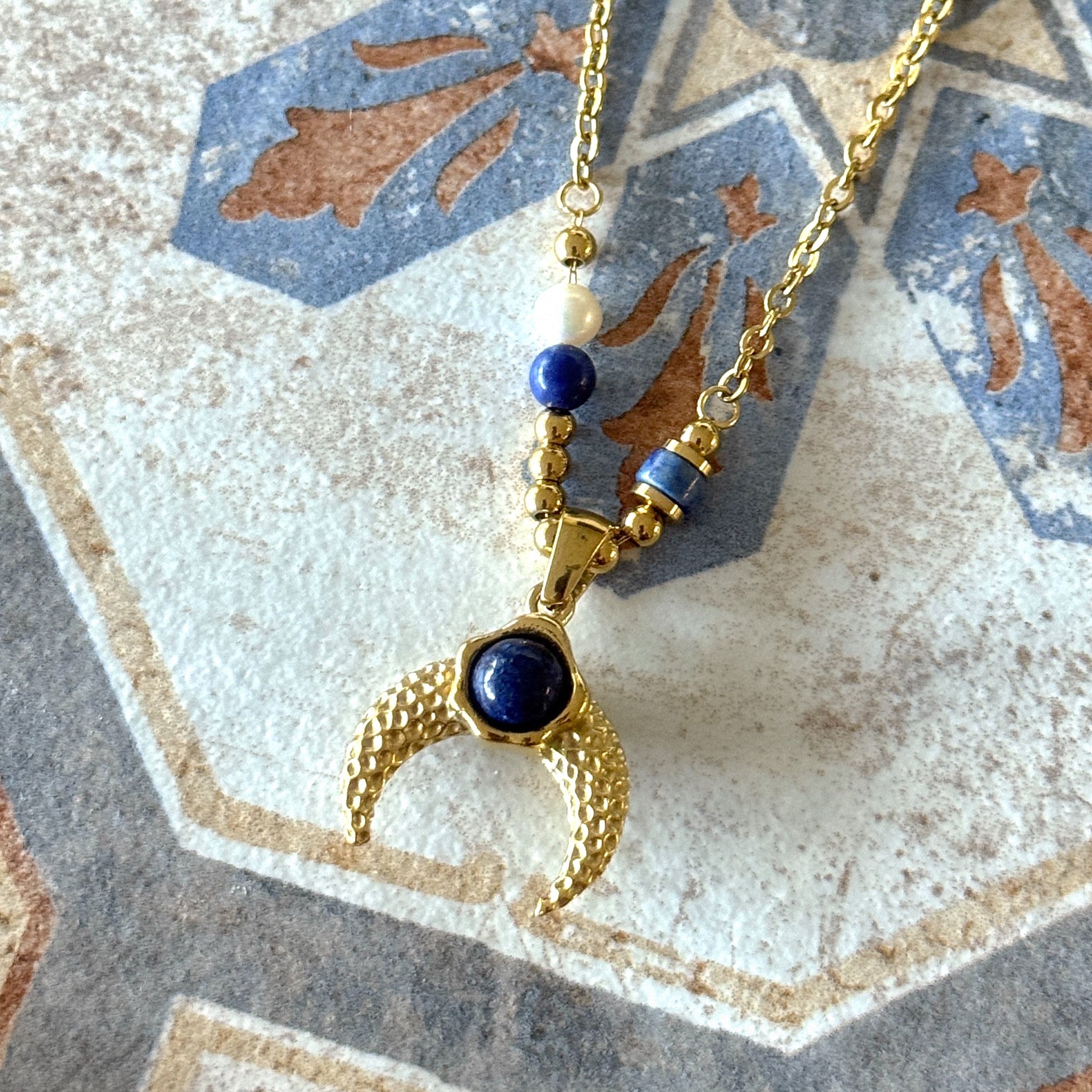 Lapis Moon Necklace