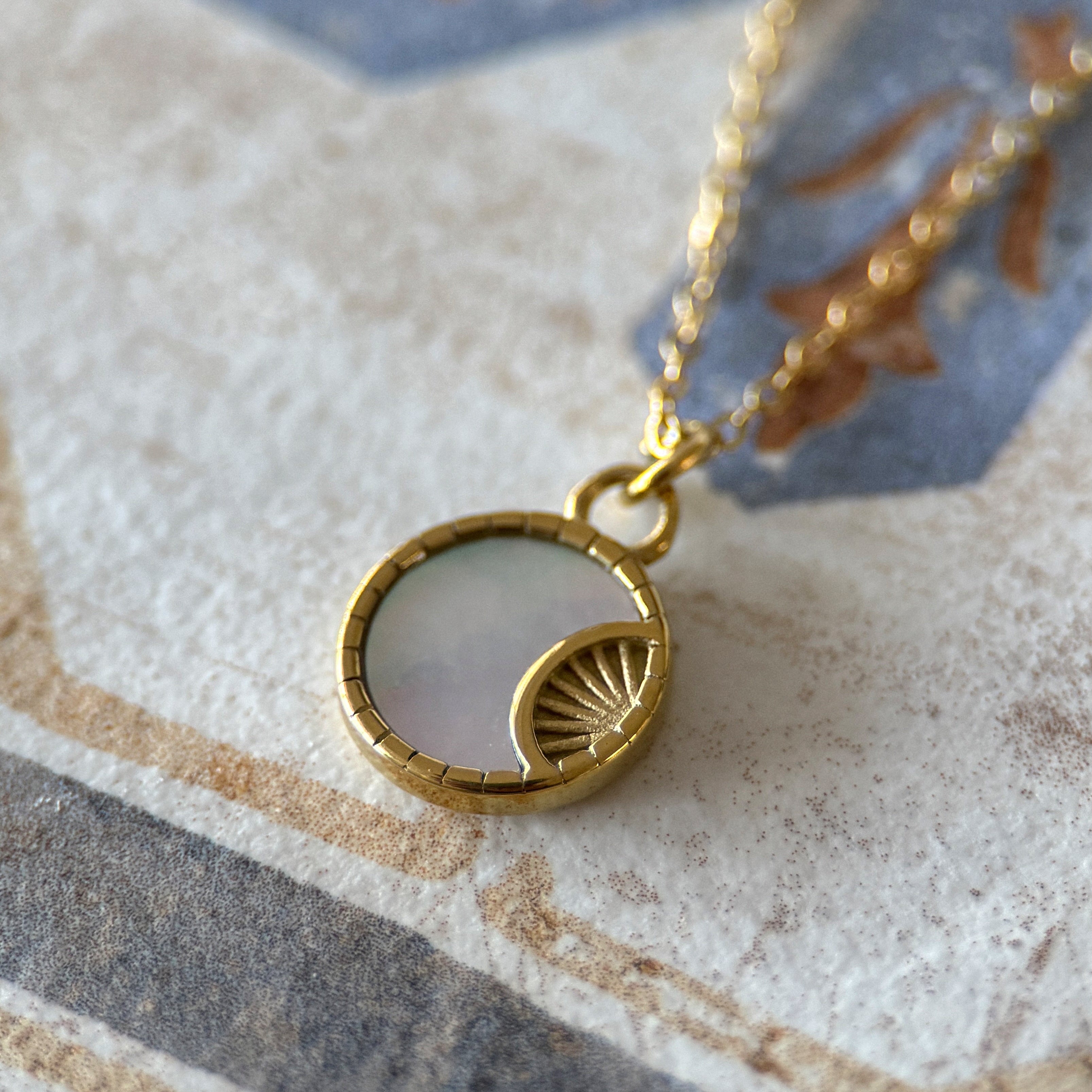 Shell Moon Sun Necklace