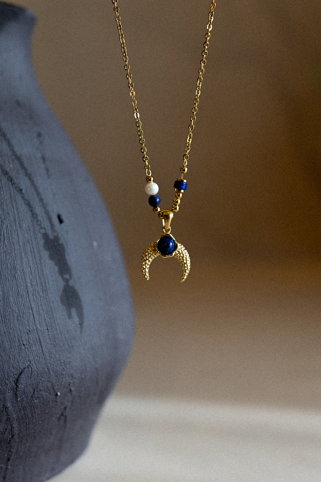Lapis Moon Necklace