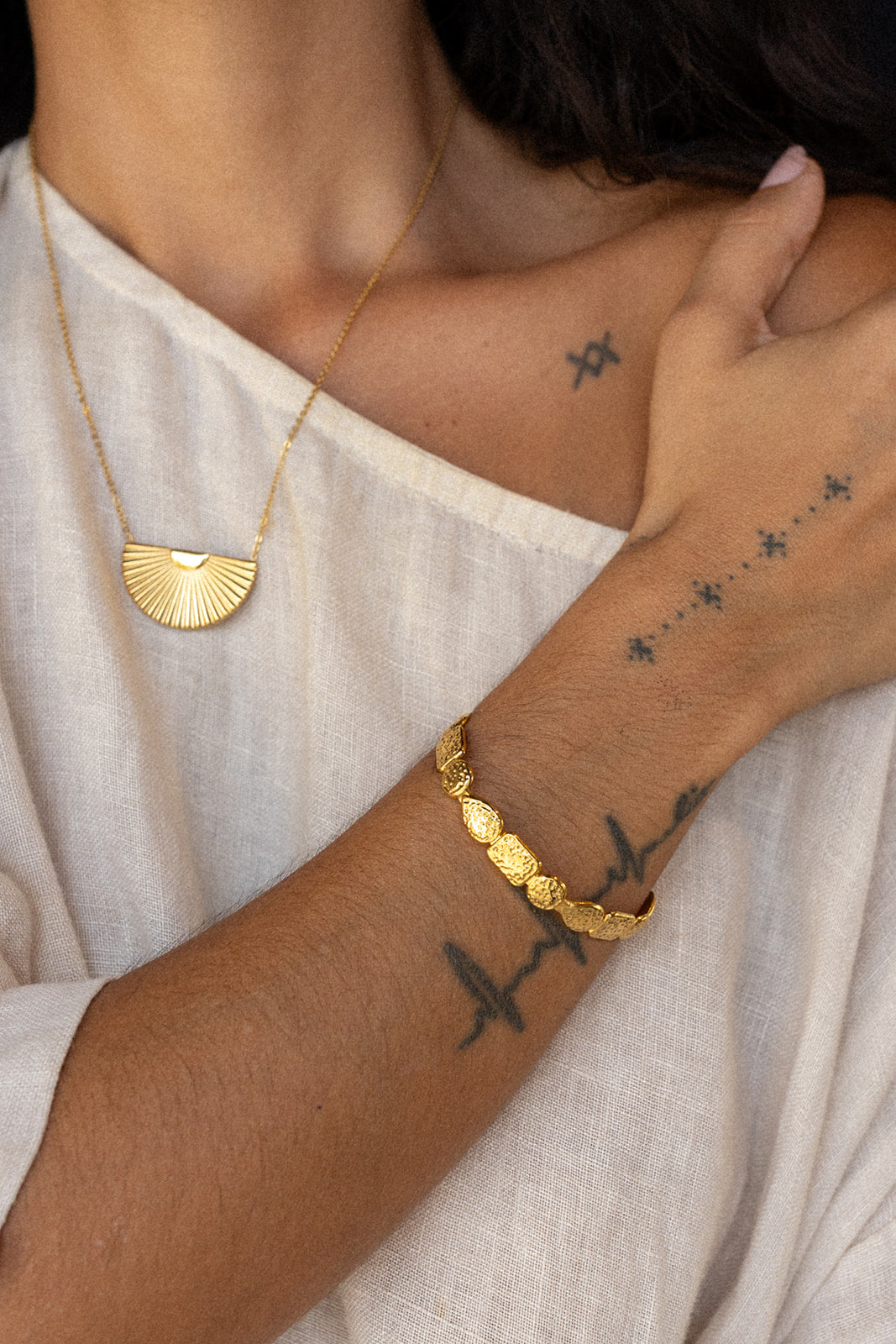 Hammered Irregular Cuff Bangle