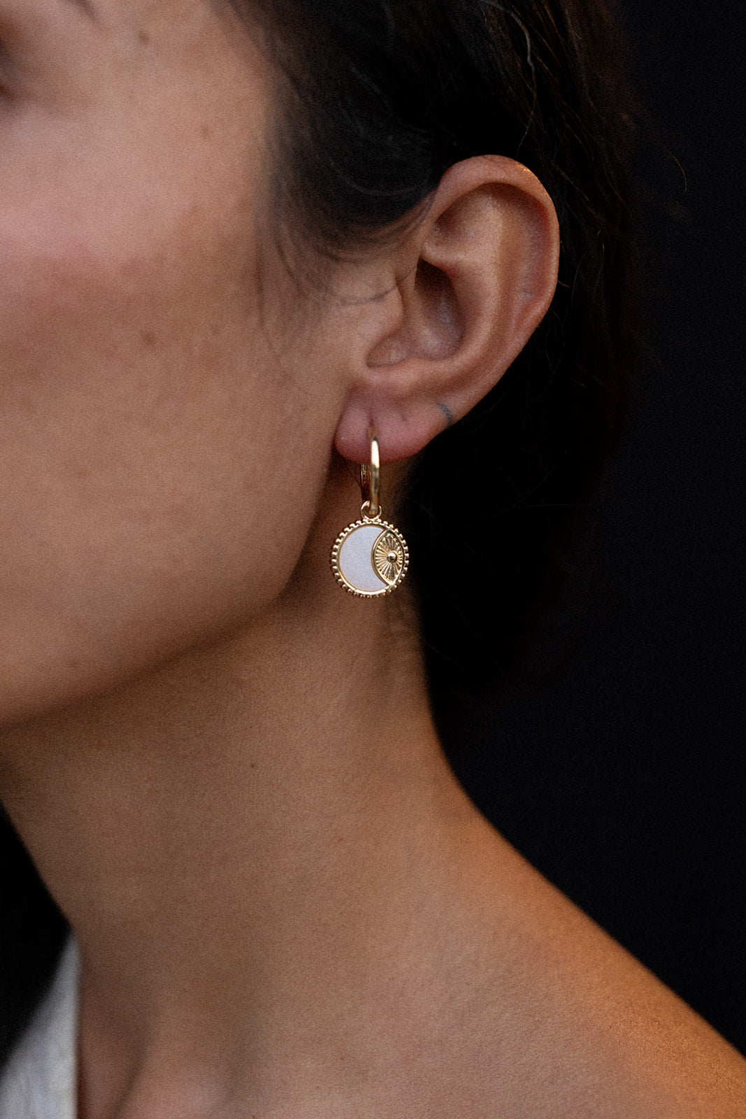 Shell Moon Sun Earrings