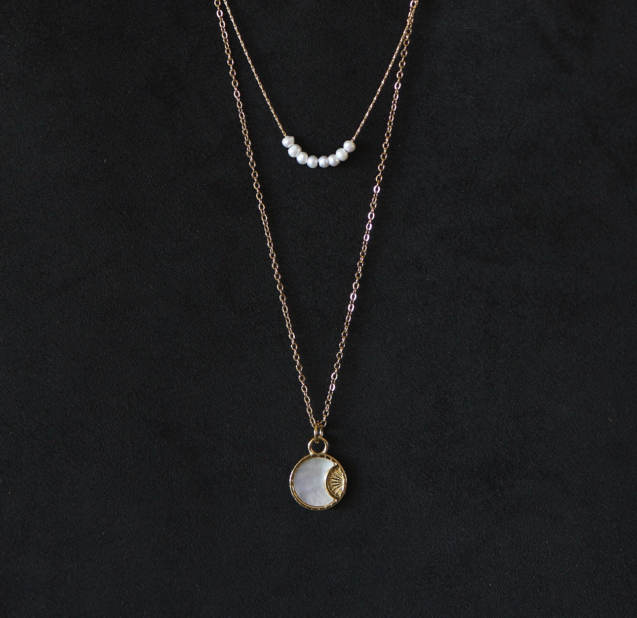Shell Moon Sun Necklace