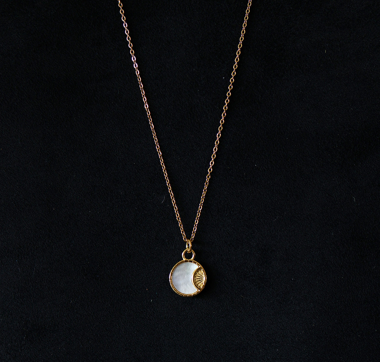 Shell Moon Sun Necklace