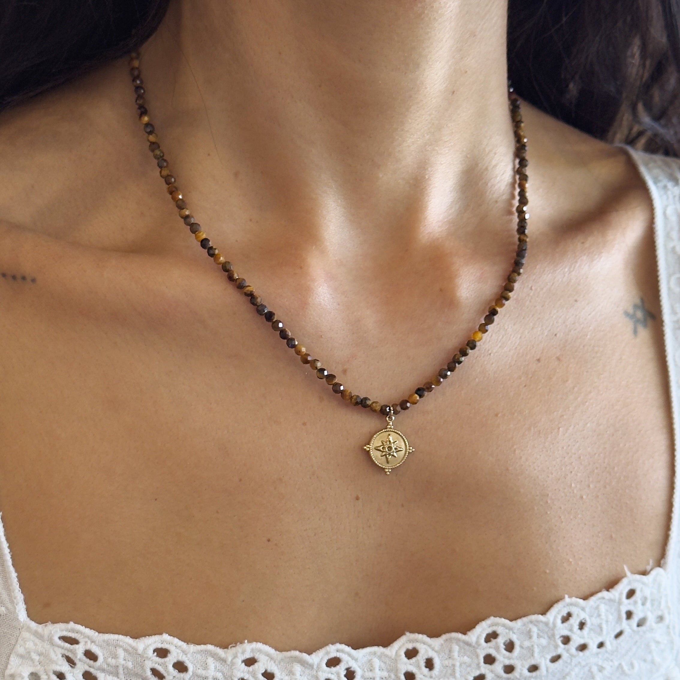 Tiger’s Eye Natural Stone Necklace