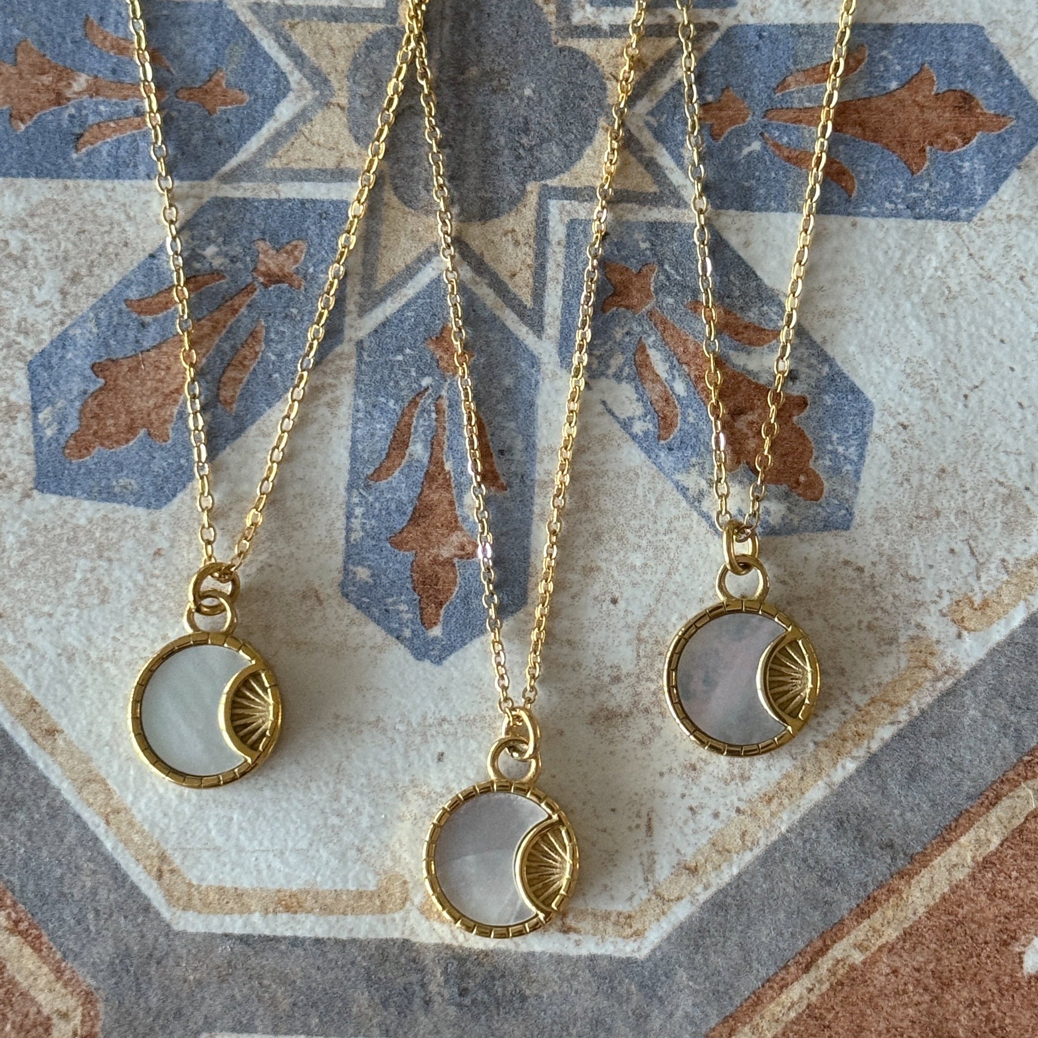 Shell Moon Sun Necklace