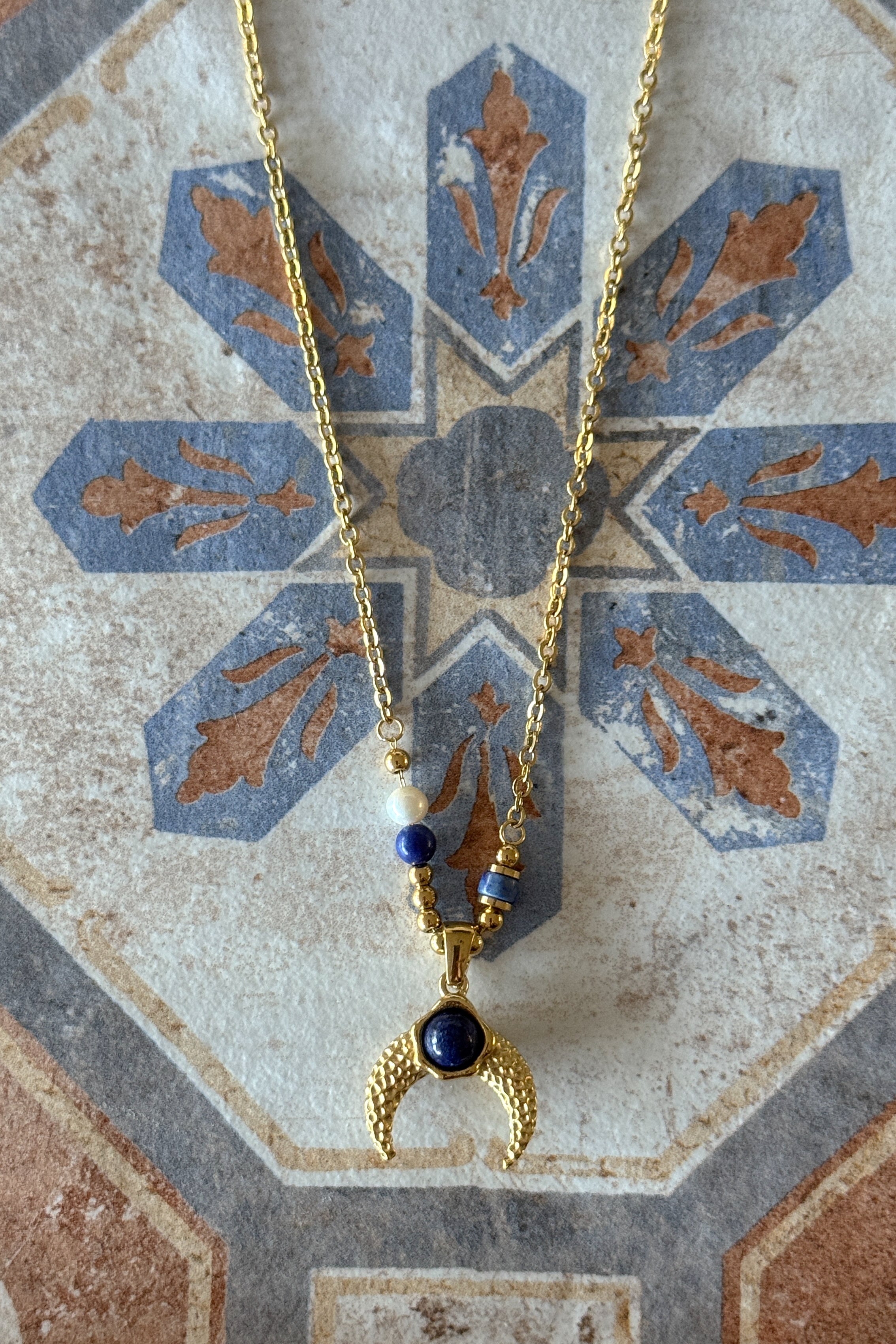 Lapis Moon Necklace