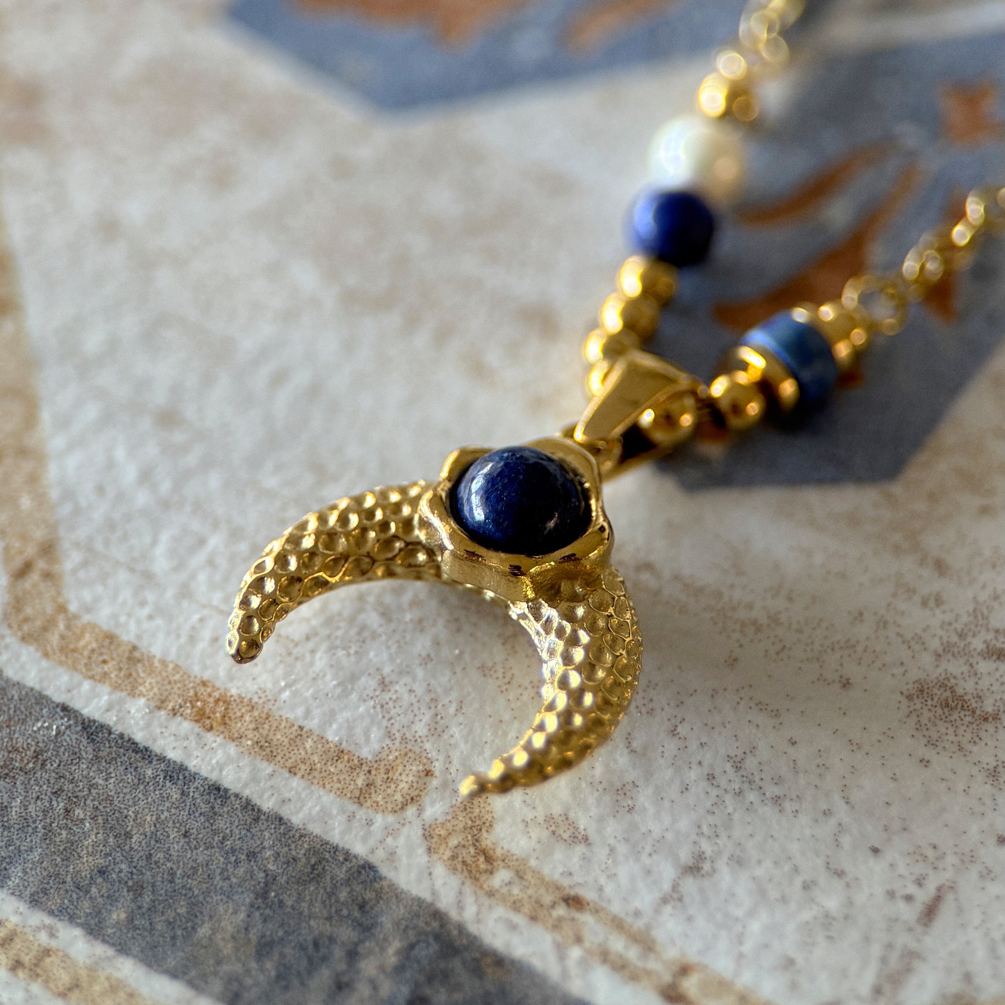 Lapis Moon Necklace
